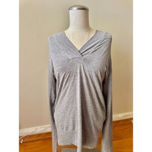 Athleta Pullover Hooded Lightweight Gray Sweater Size M